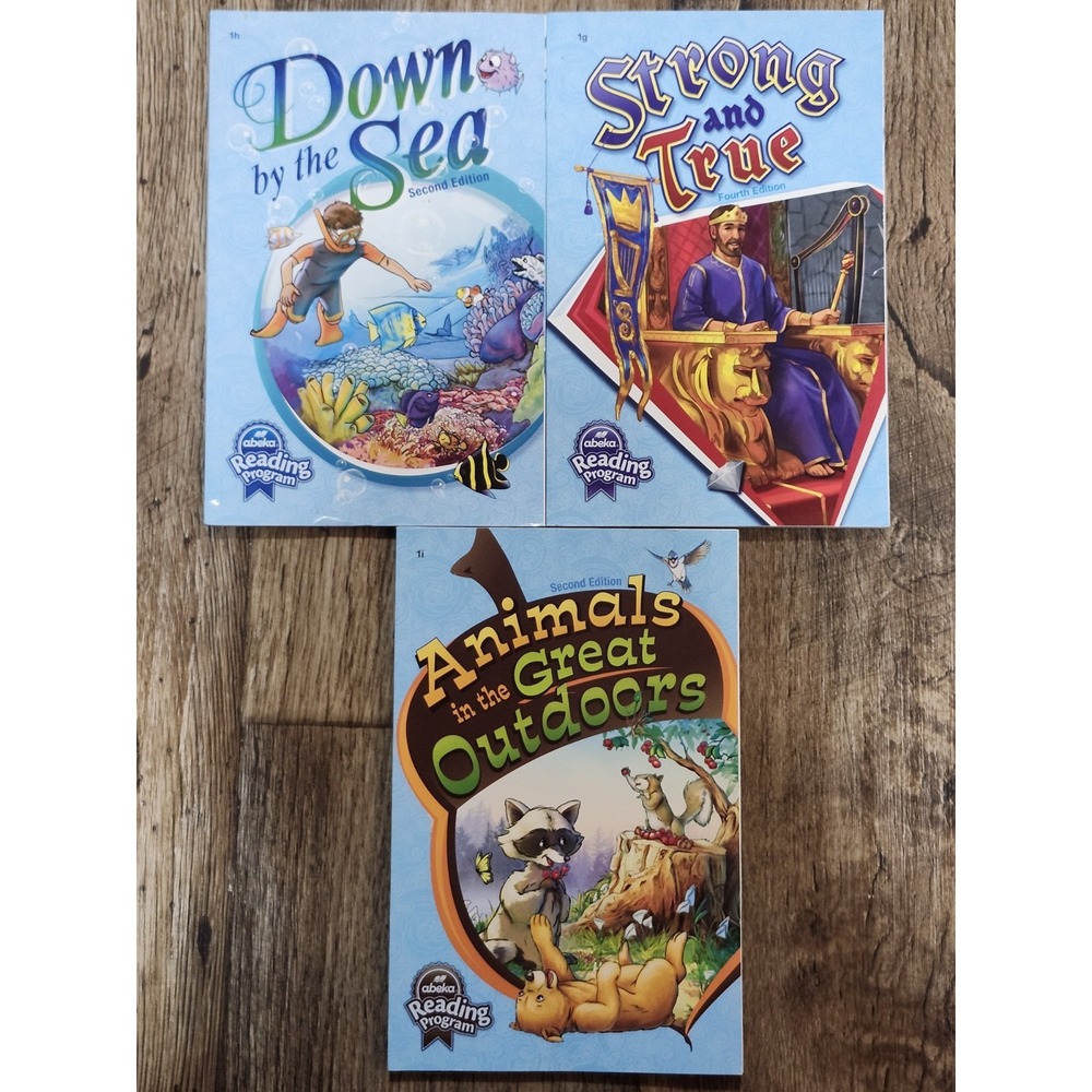Abeka 3x Strong True Animals Great Outdoors Under Sea Grade 1 Reader 1i 1g 1